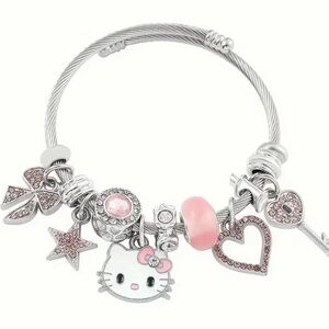 Hello kitty girls adjustable charm bracelet